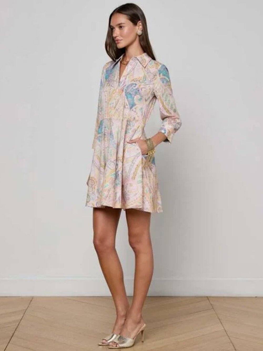 BNWT L'Agence Women's Meadow Short Shirtdress - Size 4